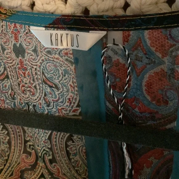 Kaktus Boho Mixed Print Kimono Size Large - Picture 6 of 8